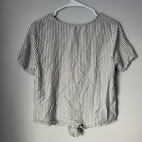 Madewell Novel Tie-Front Top in Stripe - Picture 6 of 7